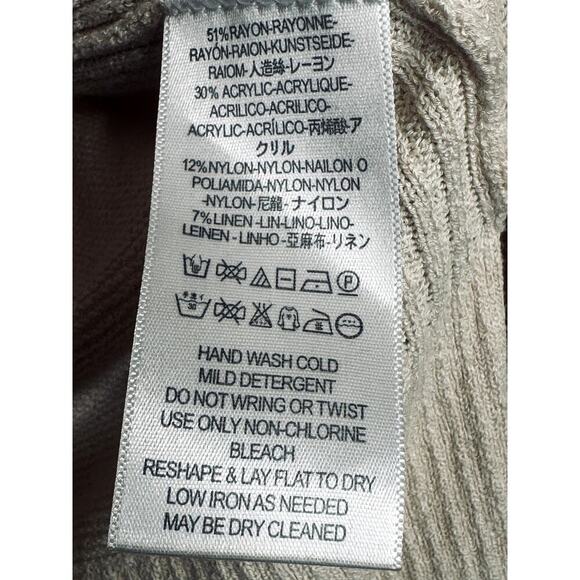 Free People Ivory Cross Neckline Side Slit Long Sleeve Knit Tunic Sweater Size L - Picture 8 of 8